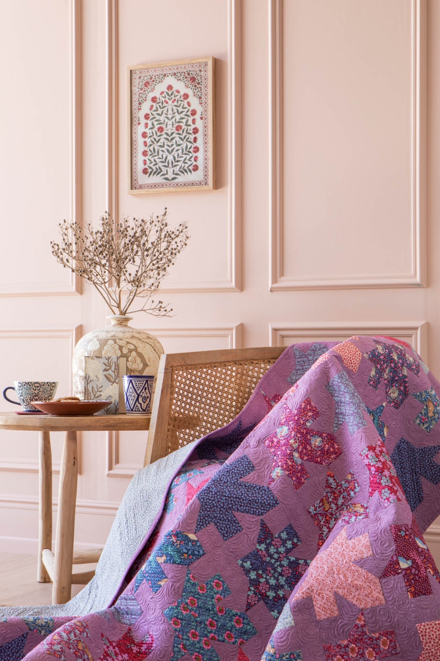 Tilda Patchwork Stoff Baumwolle - Hibernation - Winterrose-Hibiscus
